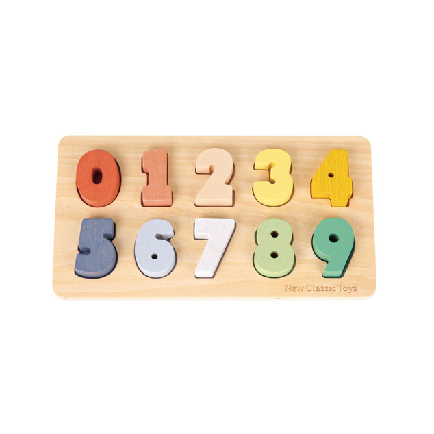 New Classic Toys Vkladacie drevené puzzle - čísla od 0 do 9