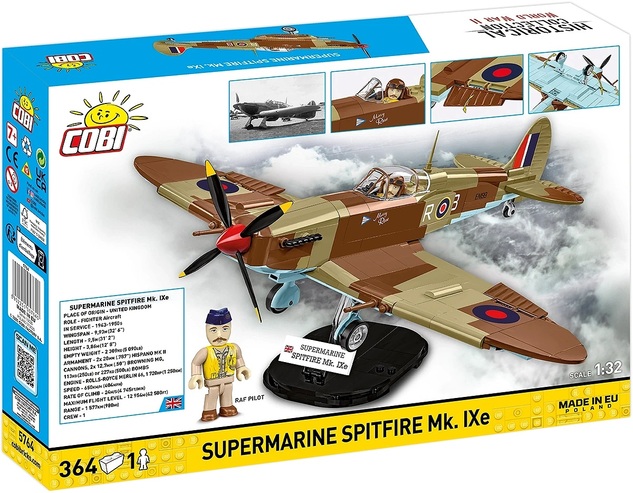 Cobi II WW Supermarine Spitfire Mk. IXe, 1:32, 352 k, 1 f