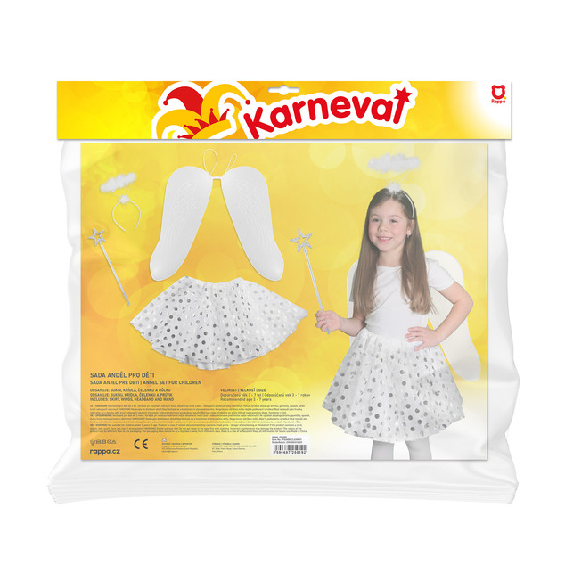 Costume enfant tutu jupe ange avec ailes et accessoires