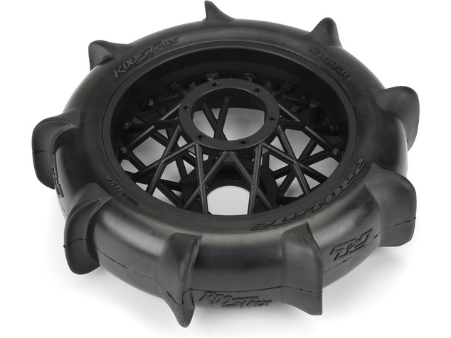 Pro-Line koleso 1:4, pneu Roost MX Sand/Snow Paddle zadný, disk čierny (1): PROMOTO-MX