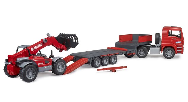 Bruder 2774 Remolque MAN TGA con cargadora telescópica Manitou