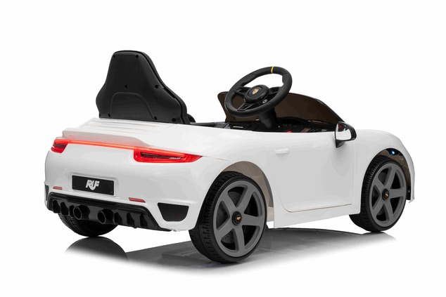 Elektrické autíčko RUF GT 12V, biele, Otváracie dvere, 2.4 GHz diaľkové ovládanie, LED sve