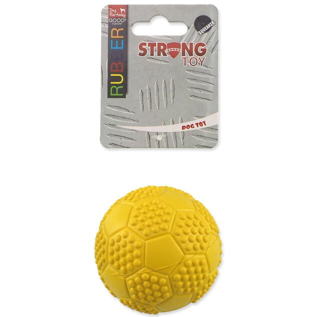 Hračka Dog Fantasy lopta futbal s bodlinami pískacia mix farieb 7cm