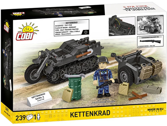 Cobi 2681 II WW Kettenkrad cu remorcă, 1:28, 239 p, 1 f