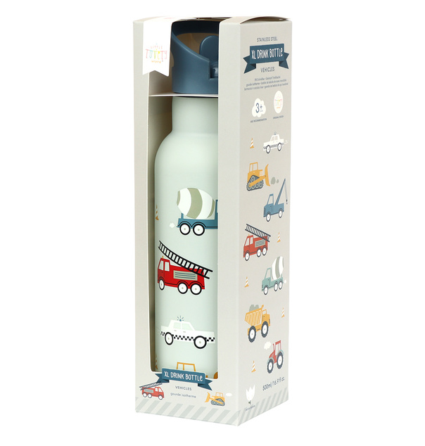 A Little Lovely Company - Edelstahl-Trinkflasche, 500 ml - Fahrzeuge