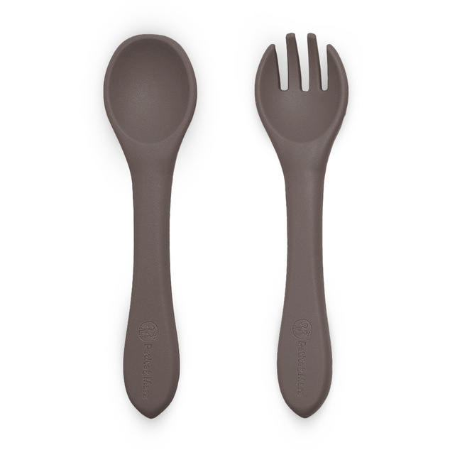 PETITE&amp;MARS Príbor silikónový Take&amp;Match Bitter Cocoa 6m+