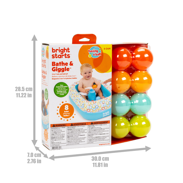 BRIGHT STARTS Kadica i bazen s lopticama Bathe &amp; Giggle™ 2 u 1, 6m+