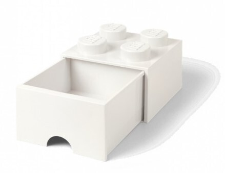 LEGO® úložný box 4 - so zásuvkou biela 250 x 250 x 180 mm