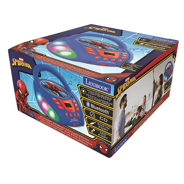 Lexibook Leuchtender Bluetooth CD-Player Spider-Man