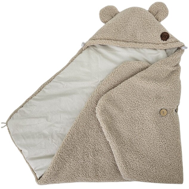 EKO Fußsack für Autositz buclé mit Baumwolle Light Beige 110x100cm