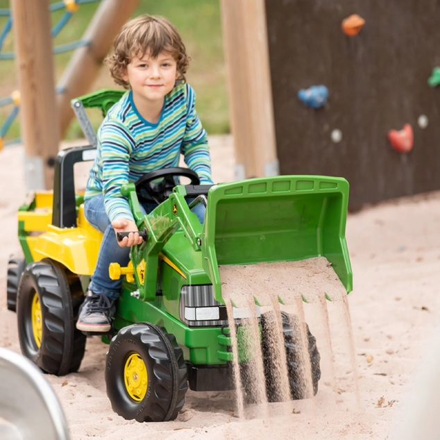 Rollytoys Šliapací traktor Rolly Junior John Deere s bagrom a nakladačom