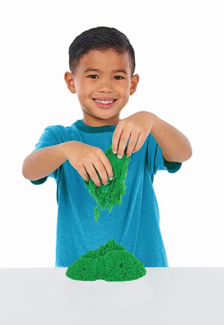 Kinetic sand krabica tekutého piesku s podložkou zelená