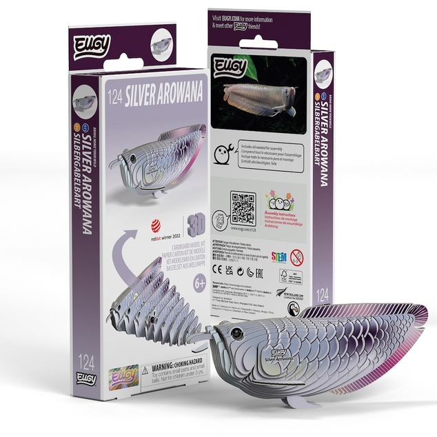 EUGY Arowana srebrna 3D kartonska sestavljanka