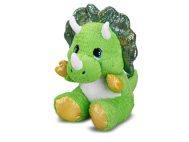 Triceratops plyšový 37cm sediaci zelený