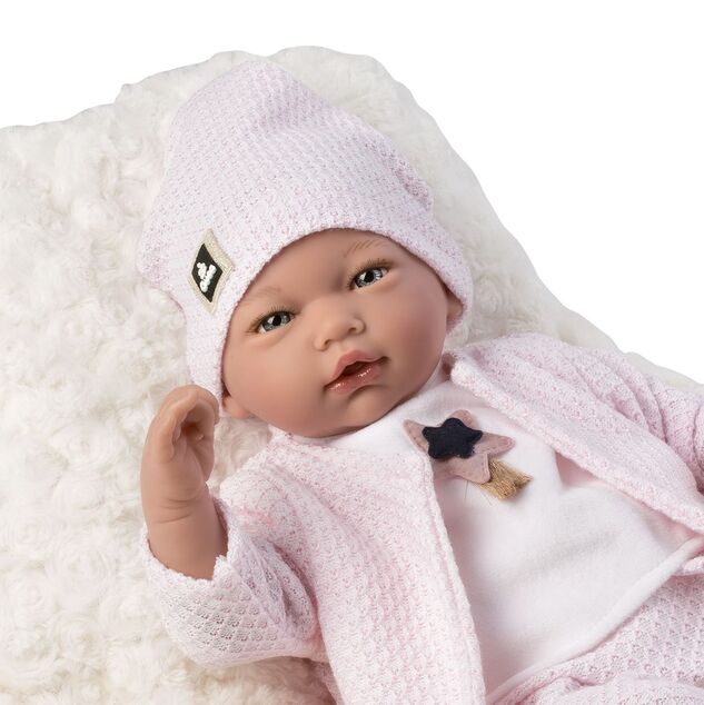 Guca 10219 LUCIA – realistische Babypuppe mit Geräuschen und weichem Stoffkörper – 46 cm