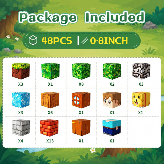 Stavebnice Magnet Cube Zone - Classic Forest 48 dielov