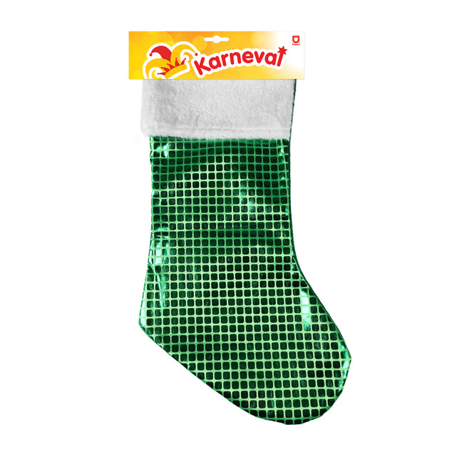 Șosetă de Crăciun verde 43 cm