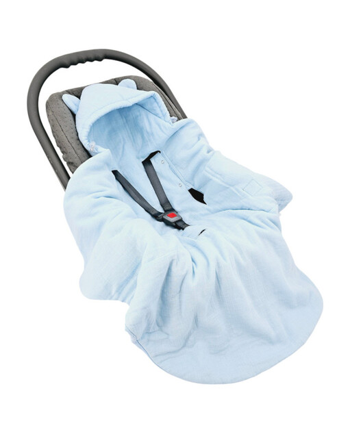 EKO Schlafsack für Autositz Musselin Blau 110x100 cm