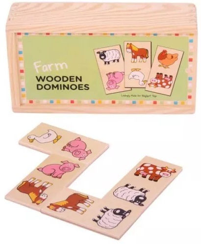 Bigjigs Toys Drevené domino farma