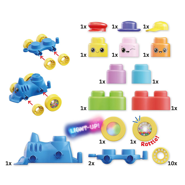 Quercetti Momy Soft - cuburi moi cu trenuleț - 25 buc