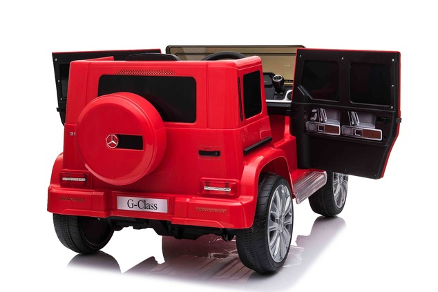 Elektrické autíčko Mercedes G500 12V, červené, 2,4 GHz diaľkové ovládanie, USB / SD Vstup,