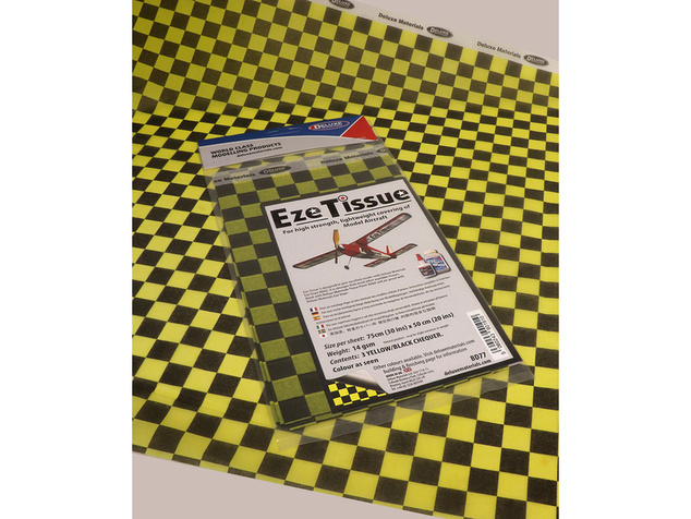 Eze Tissue poťahovací papier 14g/m2 75x50cm kockovaný žlto-čierny (3ks)