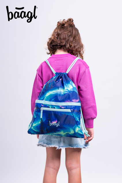 BAAGL SET 5 Zippy Plus Aurora: cartella, astuccio, sacchetto, grembiule, portafoglio GRS