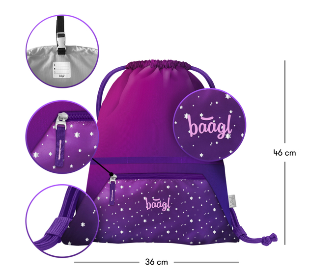 BAAGL SADA 5 Airy Kone Srdce: batoh, peračník, vrecko, zástera, peňaženka
