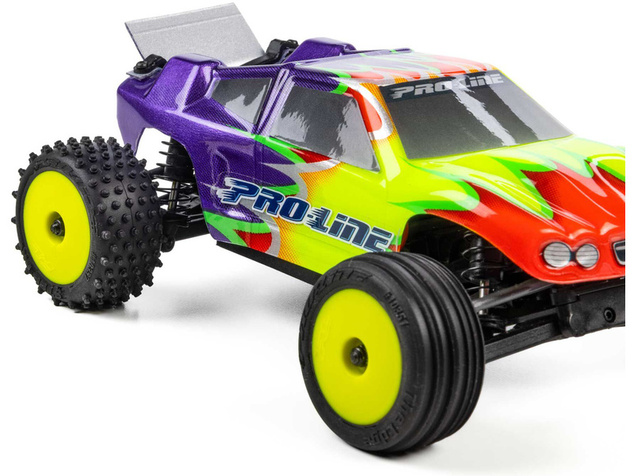 Pro-Line ruota con pneumatico Edge anteriore / Step Pin posteriore, disco giallo, Hex 7mm (4): Losi 