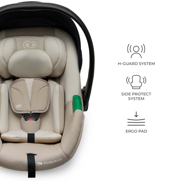 KINDERKRAFT Autositz Mink Pro 2 i-size (0-13 kg) und Basis Mink FX 2 Beige