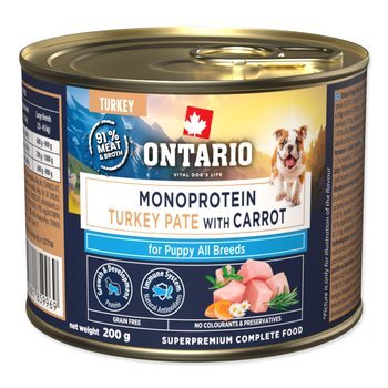 Konzerva Ontario Puppy monoprotein morčacie paté s mrkvou 200g