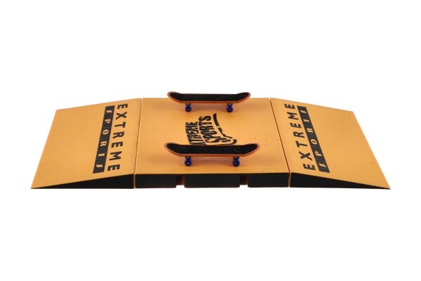 Skateboard prstový skrutkovací 2ks plast s rampou s doplnkami