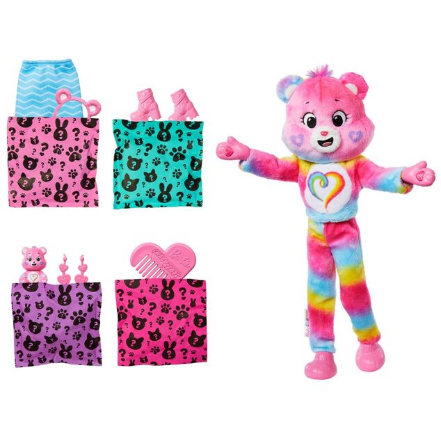 Barbie Cutie Reveal Barbie und fürsorglicher Bär Serie 2 - rosa