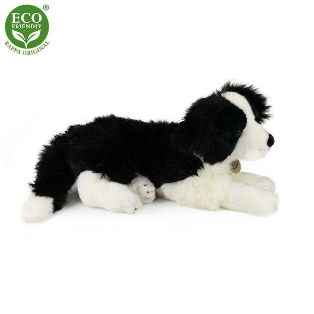 Peluche border collie sdraiato 45 cm ECO-FRIENDLY