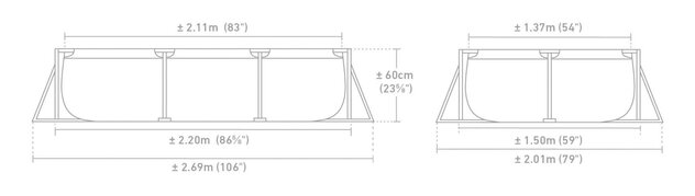 Intex 28270 Bazén Rectangular Frame Pool 220 x 150 x 60cm