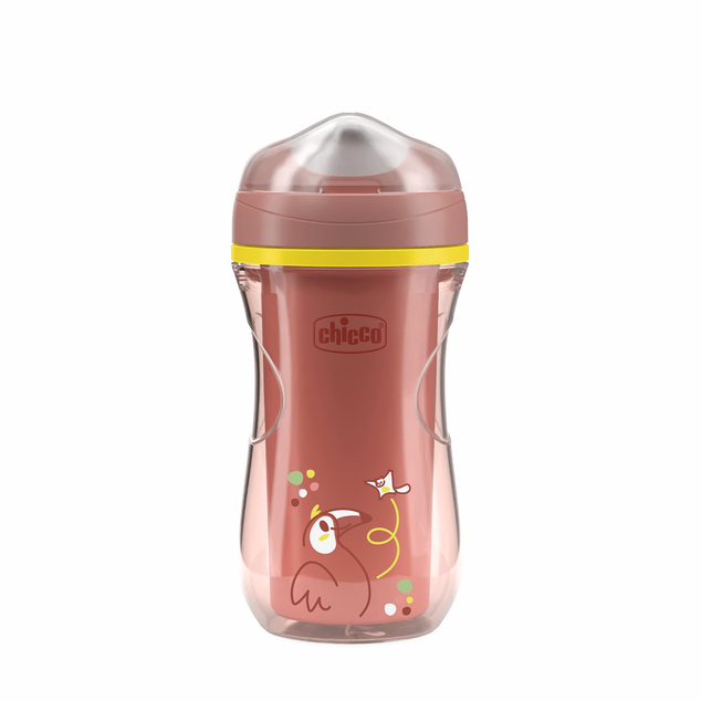 Chicco Hrnček Active s tvrdým náustkom pink, 14m+
