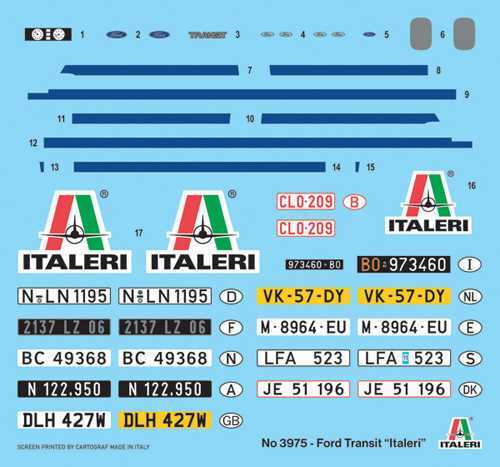 Modellbausatz Auto 3975 - Ford Transit "Italeri" (1:24)