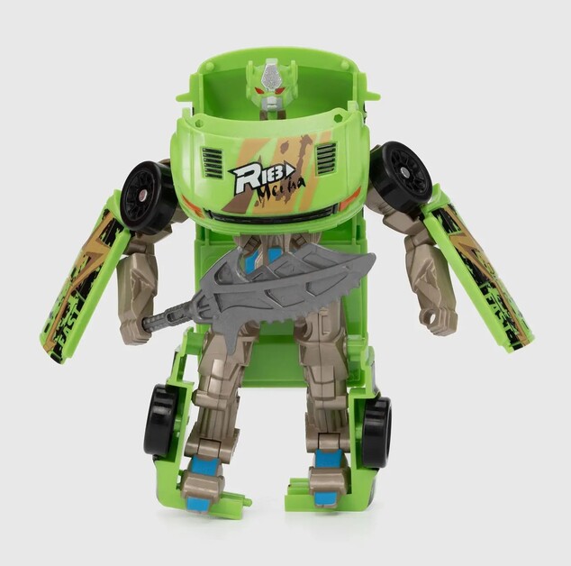 Transformer auto/robot plast 14cm zelený, 17x26x6cm