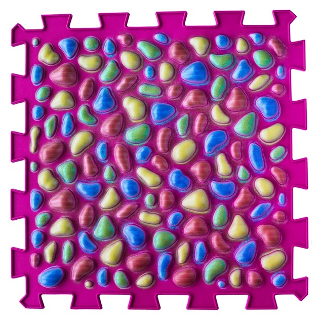 Ortek Masážna ortopedická podložka Puzzle "Mix" 6 prvkov Ružový kamienok