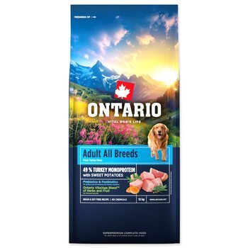 Krmivo Ontario Adult All Breeds Monoprotein Turkey &amp; Sweet Potatoes 12kg