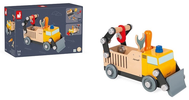 Janod Drevené auto a stavebnica Nákladné auto BricoKids