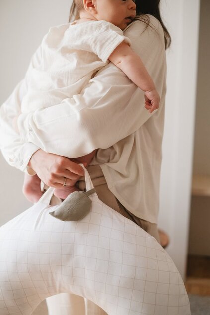 Cuscino per gravidanza e allattamento Mini Moon, Grid