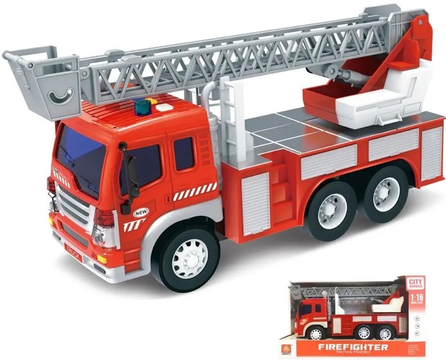 Auto hasičské s rebríkom a efektmi 28 cm - český obal