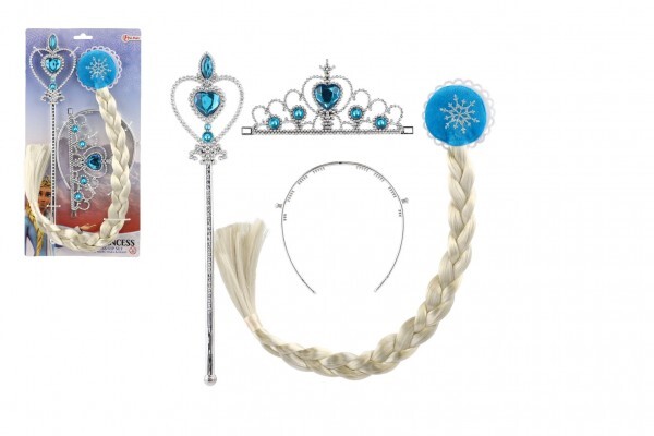 Sada krásy Ľadová princezná plast korunka, žezlo, vrkoč