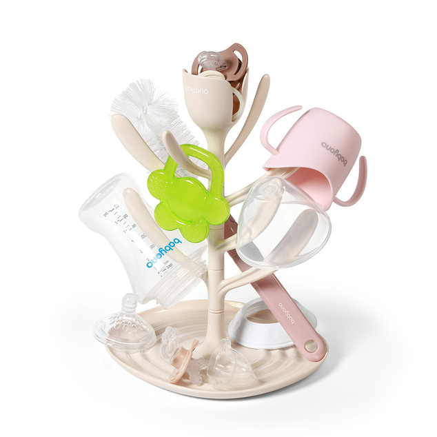 BABYONO Odkapávač univerzální na lahve a příslušenství Tulip Beige
