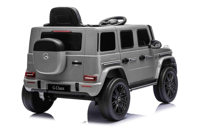 Auto elettrica Mercedes G580 12V, grigio, telecomando 2,4 GHz, Bluetooth, USB / S