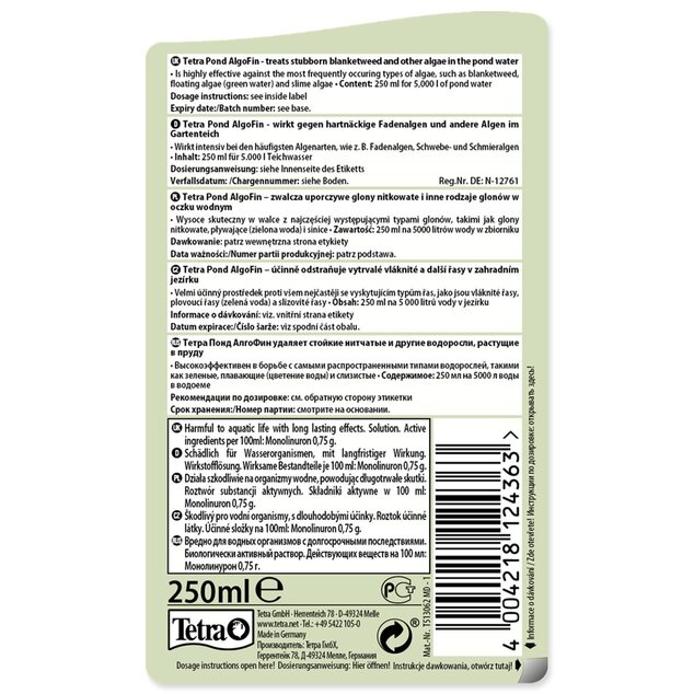Prípravok Tetra Pond Algofin 250ml