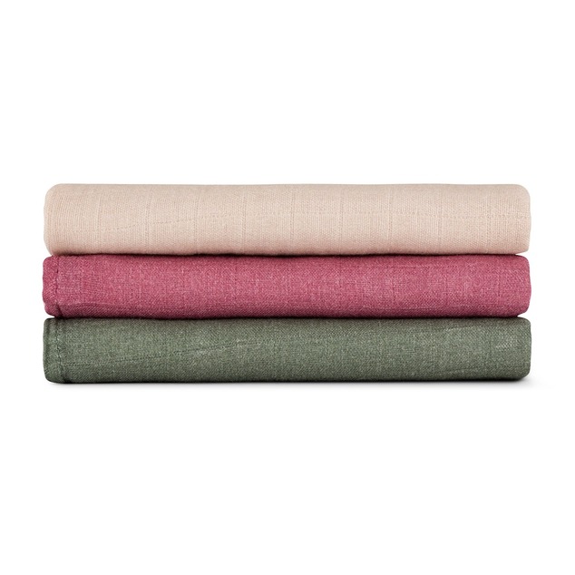 PETITE &amp; MARS Set Windeln Bambus Musselin 3er-Pack Moussy Botanic Tones 68 x 68 cm