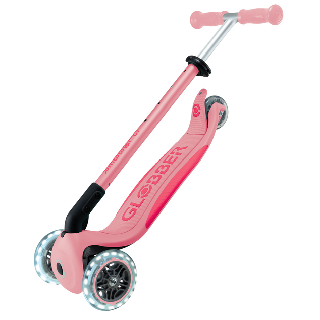 Globber otroški zložljiv skiro Elite Lights Pastel Pink