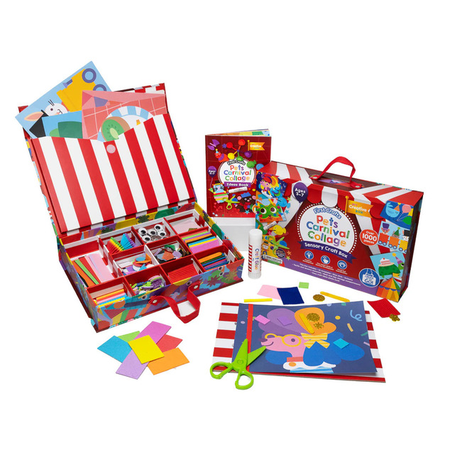 MY CREATIVE BOX® Kreatívna kolážová senzorická sada Zvieratká z karnevalu